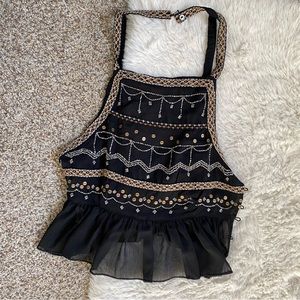 Free People beaded halter tank top